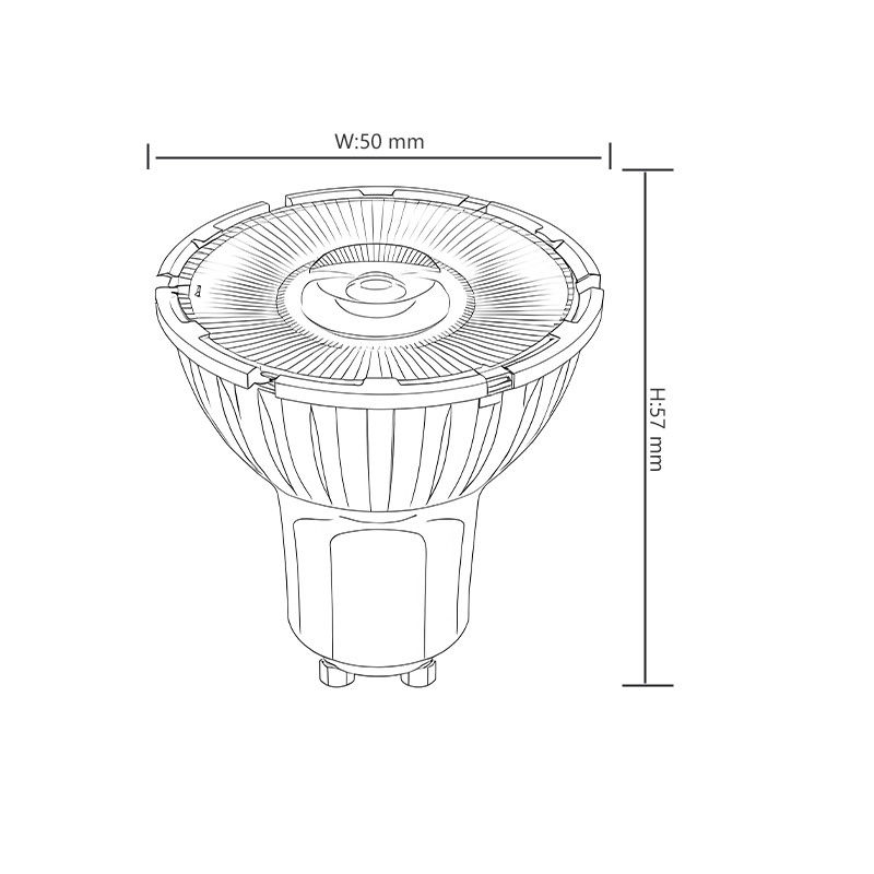 Τεκό Γκου10 λαμπτήρες LED 7w 10 βαθμούς 3000k Triac Dimming 40000 ώρες 440 Lumen